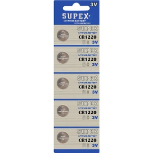 Pil Düğme 3V 1220 Lityum 5'li Paket Supex CR-1220