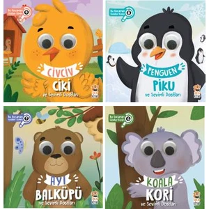 Bu Kocaman Gözler Kimin Hareketli Gözler 4 Kitap Set / Civciv Ciki - Penguen Piku - Ayı Balküpü - Koala Kori