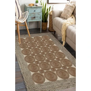 Cappio Halı Eskitme Taş Desenli Mavi Oval Halı