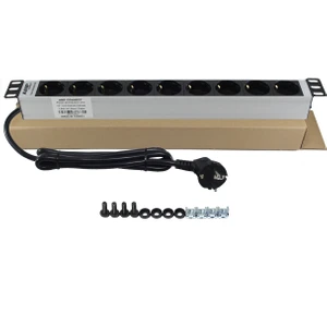 Connect 19" 1u 9'lu Schuko Soketli Alüminyum Rack Kabin Grup Prizi Pdu