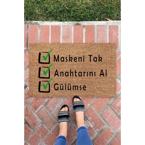 Buket Home Maskeni Tak Iç ve Dış Mekan Dekoratif Çok Amaçlı Kapı Önü Paspası
