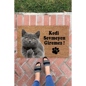 Buket Home Kedi Sevmeyen Giremez Iç ve Dış Mekan Dekoratif Çok Amaçlı Kapı Önü Paspası