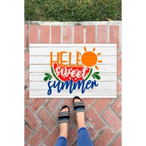 Buket Home Hello Summer Iç ve Dış Mekan Dekoratif Çok Amaçlı Kapı Önü Paspası