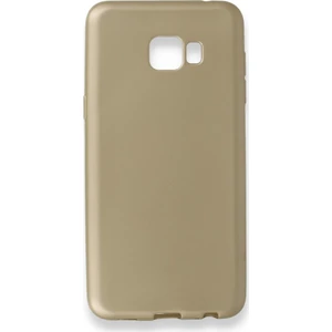 Samsung Galaxy C5 Pro Kılıf Yumuşak Dokulu Silikon + Ekran Koruyucu Cam Gold