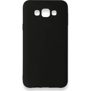 Samsung Galaxy E7 Kılıf Yumuşak Dokulu Silikon + Ekran Koruyucu Cam Siyah