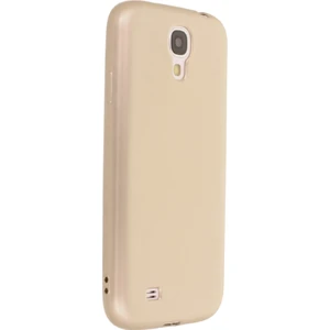 Samsung Galaxy I9500 / S4 Kılıf Yumuşak Dokulu Silikon + Ekran Koruyucu Cam Gold