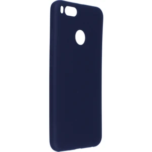 Xiaomi Mi A1 Kılıf Yumuşak Dokulu Silikon + Ekran Koruyucu Cam Lacivert