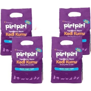 Pisi Pisi Eczacıbaşı Pisipisi Ince Taneli Kedi Kumu 10 kg (12 Lt) x 4 Adet