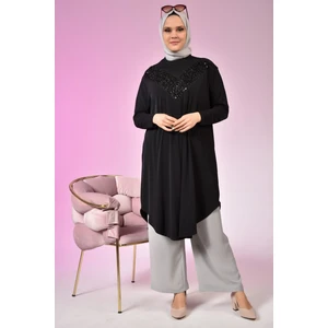 Kadin Buyuk Beden Giyim Tunik Yarasa Kol ve Oversize Kesim