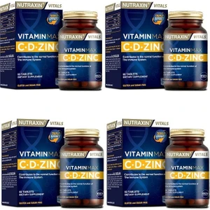 Tek Tablette C Vitamin D Vitamin ve Çinko Içeren Vitamin Max 60 Tablet*4 Adet