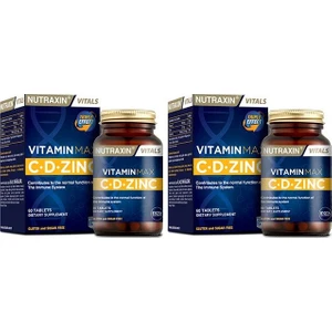 Tek Tablette C Vitamin D Vitamin ve Çinko Içeren Vitamin Max 60 Tablet*2 Adet