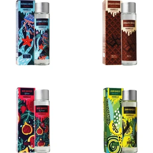 Cam Şişe Kolonya Limon, Çikolata, Incir, Okyanus 4 Adet 180 ml