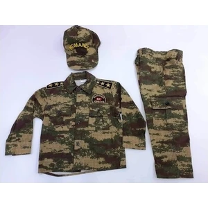 Uğur Böceği Çocuk Sevimli Asker Kıyafeti Komando Çocuk Asker Kostüm