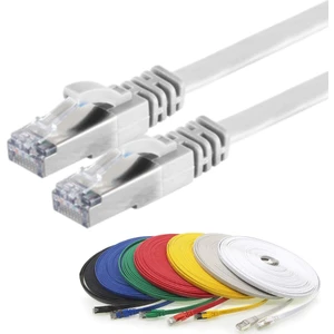 CAT7 Yassı FTP Ethernet (Network, LAN) Kablosu, Beyaz, 50 cm