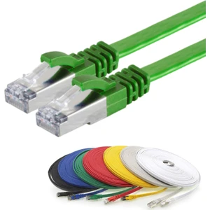CAT7 Yassı FTP Ethernet (Network, LAN) Kablosu, Yeşil, 50 cm