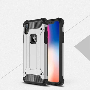 - Apple iPhone XR 6.1 - Kılıf Çift Katman Zırh Tank Crash Military Kapak - Gri - T6039