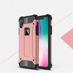 - Apple iPhone XR 6.1 - Kılıf Çift Katman Zırh Tank Crash Military Kapak - Rose Gold - T6039
