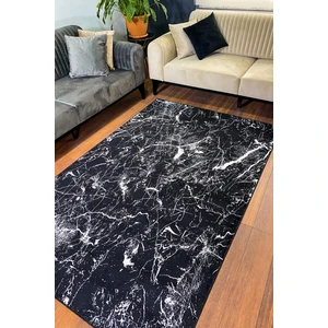 Sultan Halı Siyah Desenli Kaymaz Taban Yıkanabilir Halı