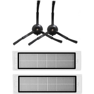 Hubsan S50/S55 Uyumlu 2li Hepa Filtre ve 2li Siyah Yan Fırça (Roborock S50/S55 Uyumlu)