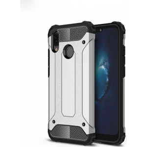 - Huawei P20 Lite - Kılıf Çift Katman Zırh Tank Crash Military Kapak - Gri - T1729