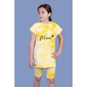Toontoy Kids Toontoy Kız Çocuk Batik Desenli Baskılı Taytlı Takım