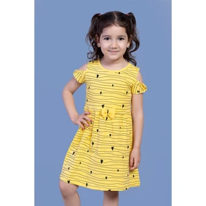 Toontoy Kids Toontoy Kız Çocuk Kalp Desenli Kolları Detaylı Elbise