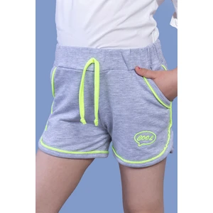 Toontoy Kids Toontoy Kız Çocuk Beli Lastikli Iki Yanı Cepli Nakışlı Şort