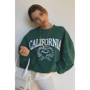 Mad Girls Kadın Haki Kapüşonlu Oversize Sweatshirt – Rahat, Şık ve Günlük Kullanıma Uygun