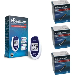 Ebsensor Kan Şeker Ölçümcihazı + X3 Kutu Ölçüm STRIBI(150 Ölçüm)
