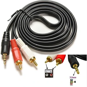 3.5mm Stereo To 2 Rca Aux Standart Ses Kablosu - 1.5m
