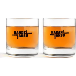 Kişiye Özel Renkli Baskılı Isimli Ikili Viski Bardağı-29