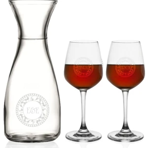 Kişiye Özel Bacchus Karaf ve 2'li Şarap Kadehi Seti