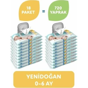 Uni Baby Yenidoğan Islak Mendil 18'li 720 Yaprak