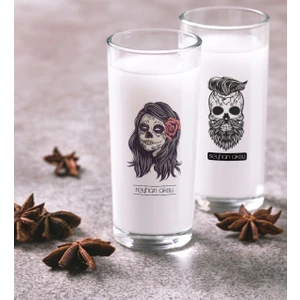 Kişiye Özel Renkli Baskılı Kurukafa Ikili Rakı Bardağı Seti-1