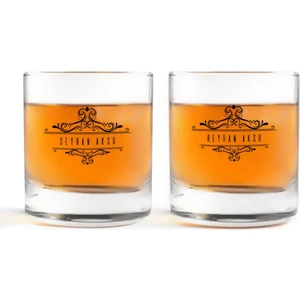 Kişiye Özel Renkli Baskılı Isimli Ikili Viski Bardağı-8