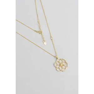 So CHIC Yaşam Çiçeği Figürlü 18 Ayar Sarı Altın Kaplama Gümüş Kolye