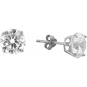 So CHIC Tektaş 6 mm Rodyum Kaplama Gümüş Küpe