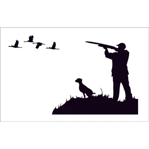 Sticker Fabrikası Avcı ve Köpek Hunter Araç Araba Sticker 00882