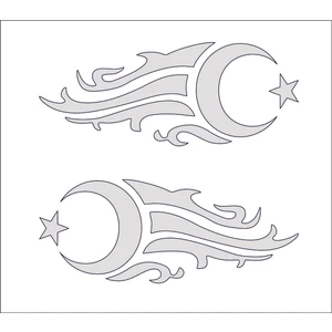 Sticker Fabrikası Ay Yıldız Türk Bayrağı 2 Adet Sticker 00929