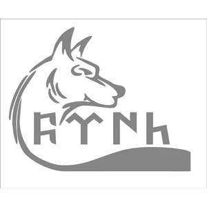 Sticker Fabrikası Göktürkçe Türk Yazı ve Kurt Araba Sticker 00920