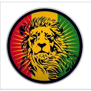 Sticker Fabrikası Aslan Afrika Bayraklı Sticker 00960