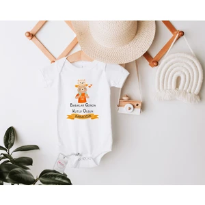 Babalar Günü Teddy Bear Baskılı Bebek Body & Zıbın