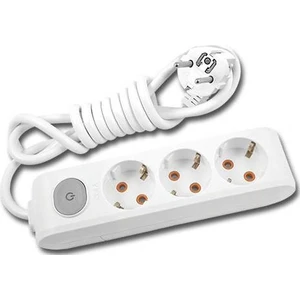 Ekonomik 3'lü Anahtarlı Grup Priz Topraklı Çocuk Korumalı 10 Metre Kablo