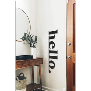 Aksefuar Lazer Hello Ahşap Duvar Yazısı Ahşap Tablo