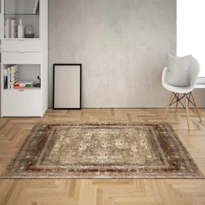 Bona Fortuna Eskitme Desenli Dijital Baskı Yıkanabilir Kaymaz Taban Klasik Salon Halısı ve Yolluk