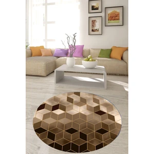 Bona Fortuna Balpeteği Geometrik Desenli Etnik Dijital Baskı Yıkanabilir Kaymaz Taban Salon Halı ve Yollu