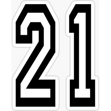 Universal Number 21. Team. Sports. Twenty One. Sticker Fiyatı