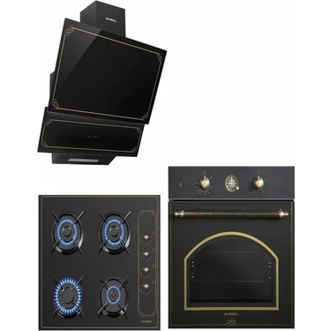 Kumtel Rustik Siyah Ankastre Set (DA6-835 + B66-SF2(AT)(4PRO) +