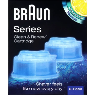 Braun Tıraş Makinesi Temizleme Sıvısı 2'li Paket – Limon Ferahlığı, Almanya Üretimi, Uzun Ömürlü ve
