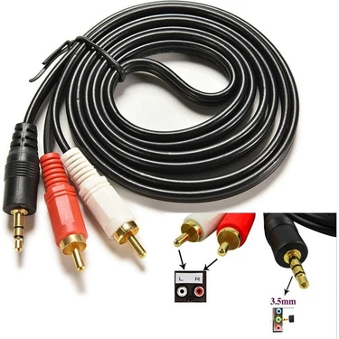 Platoon 3.5mm Stereo To 2 Rca Aux Standart Ses Kablosu -